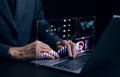 Data Analytics and Analyst working with computer in Business Management System to make report with KPI and metrics connected to Royalty Free Stock Photo