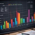 Data analytics automated with AI technology. Businessman use laptop and dashboard for Automating Data Management Royalty Free Stock Photo