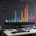 Data analytics automated with AI technology. Businessman use laptop and dashboard for Automating Data Management Royalty Free Stock Photo