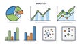 Data Analytics Charts and Graphs Vector Set Royalty Free Stock Photo