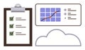 Data Analytics with Checklist and Cloud Storage for Efficient Task Management Royalty Free Stock Photo
