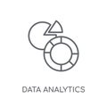 Data analytics circular linear icon. Modern outline Data analyti