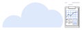 Cloud Computing and Data Analytics Concept with Graph on Clipboard Chart Royalty Free Stock Photo