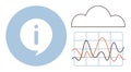 Cloud Data Analysis and Information Symbol with Graph Visualization Royalty Free Stock Photo