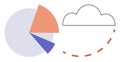 Abstract Pie Chart and Cloud Icon Data Visualization and Cloud Computing Concepts Royalty Free Stock Photo