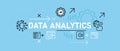 Data Analytics concept highlighting data analysis information research database monitoring and analytical strategy for