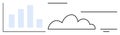 Minimalistic Data Analytics and Cloud Computing Concept with Chart and Cloud Symbol Royalty Free Stock Photo
