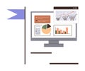 Data Analytics Dashboard with Charts and E-commerce Insights Displayed on Monitor Royalty Free Stock Photo