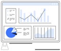 Data analytics dashboard with charts, graphs, and statistics for tracking business performance Royalty Free Stock Photo