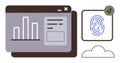 Data analytics dashboard and cloud-based fingerprint authentication for secure digital access Royalty Free Stock Photo