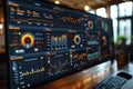Data Analytics Dashboard on a Computer Monitor Royalty Free Stock Photo