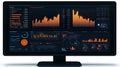 Data analytics dashboard on computer screen for monitoring  ai generated Royalty Free Stock Photo