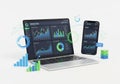 Data analytics dashboard display Royalty Free Stock Photo