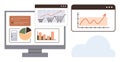 Data Analytics Dashboard Displaying Shopping Trends, Graphs, and Key Performance Metrics Royalty Free Stock Photo