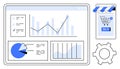 Data Analytics Dashboard with E-commerce App Integration Royalty Free Stock Photo