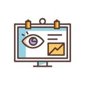 Data Analytics Dashboard with Eye and Graph on a Computer Screen Icon Royalty Free Stock Photo