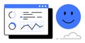 Data Analytics Dashboard with happy Face and Cloud Element for Positive Analytics Concept Royalty Free Stock Photo