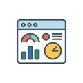 Data Analytics Dashboard Icon: Web Interface with Charts and Statistics Royalty Free Stock Photo
