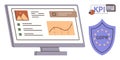 Data Analytics Dashboard with KPI and GDPR Compliance Symbol Royalty Free Stock Photo