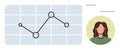 Data Analytics Dashboard with Line Graph and User Avatar for Performance Insights Royalty Free Stock Photo