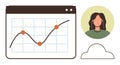Data Analytics Dashboard with Line Graph and User Profile for Cloud-Based Tracking Royalty Free Stock Photo