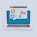 Data Analytics Dashboard on a Modern Laptop Screen Royalty Free Stock Photo