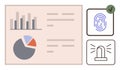 Data Analytics Dashboard with Security Indicator, Fingerprint Authentication, and Alert System Royalty Free Stock Photo