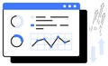 Data Analytics Dashboard Showing Charts, Graphs, and Performance Metrics for Business Insight Royalty Free Stock Photo