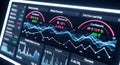 Data Analytics Dashboard Showing Machine Learning Graphs with Confidence Levels and Financial Charts Royalty Free Stock Photo