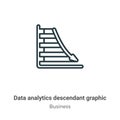 Data analytics descendant graphic outline vector icon. Thin line black data analytics descendant graphic icon, flat vector simple