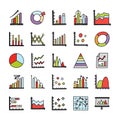 Data Analytics Doodle Icons Royalty Free Stock Photo