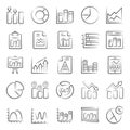 Data Analytics Doodle Icons Pack Royalty Free Stock Photo