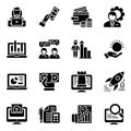 Data Analytics Glyph Icons Pack