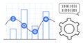 Data Analytics with Graph Chart, Symbols, and Binary Code Insights in a Conceptual Design Royalty Free Stock Photo