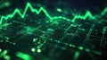 Data analytics with green glowing financial graph over circuit board Royalty Free Stock Photo