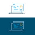 Data analytics icon, Business intelligence - Analytics dashboard, Insights symbol - Statistics, Report icon, Metrics - Data Royalty Free Stock Photo