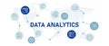 Data analytics icon illustration of large data analysis interpretation exploration and processing service