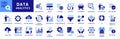 Data analytics icon set. Data Analysis Technology Symbols Concepts.