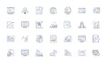 Data Analytics line icons collection. Insight, Metrics, Patterns, Analysis, Visualizations, Datasets, Dashboards vector