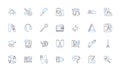 Data analytics line icons collection. Insights, Metrics, Trends, Dashboards, Algorithms, Visualizations, Predictions Royalty Free Stock Photo