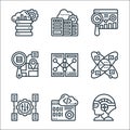 data analytics line icons. linear set. quality vector line set such as artificial intelligence, coding, flexibility, data Royalty Free Stock Photo