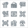 data analytics line icons. linear set. quality vector line set such as artificial intelligence, coding, flexibility, data