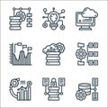 data analytics line icons. linear set. quality vector line set such as database storage, data security, data analytics, hierarchy Royalty Free Stock Photo