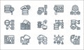 Data analytics line icons. linear set. quality vector line set such as data analytics, programing, dashboard, deep learning, cloud