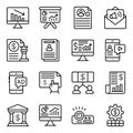 Data Analytics Linear Icons Pack Royalty Free Stock Photo