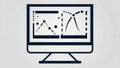 Data Analytics and Monitoring Icon on Computer Screen Royalty Free Stock Photo