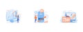 Data analytics online course, Voice controlled smart speaker and user talking, Marketer and analyst deploys and manages the tags