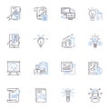 Data analytics line icons collection. Insights, Dashboards, Modeling, Metrics, Visualization, Algorithms, Curation Royalty Free Stock Photo