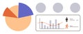 Data Analytics with Pie Chart, Bar Graph, and User Activity Tracking Royalty Free Stock Photo