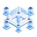 Data analytics platform isometric vector illustration